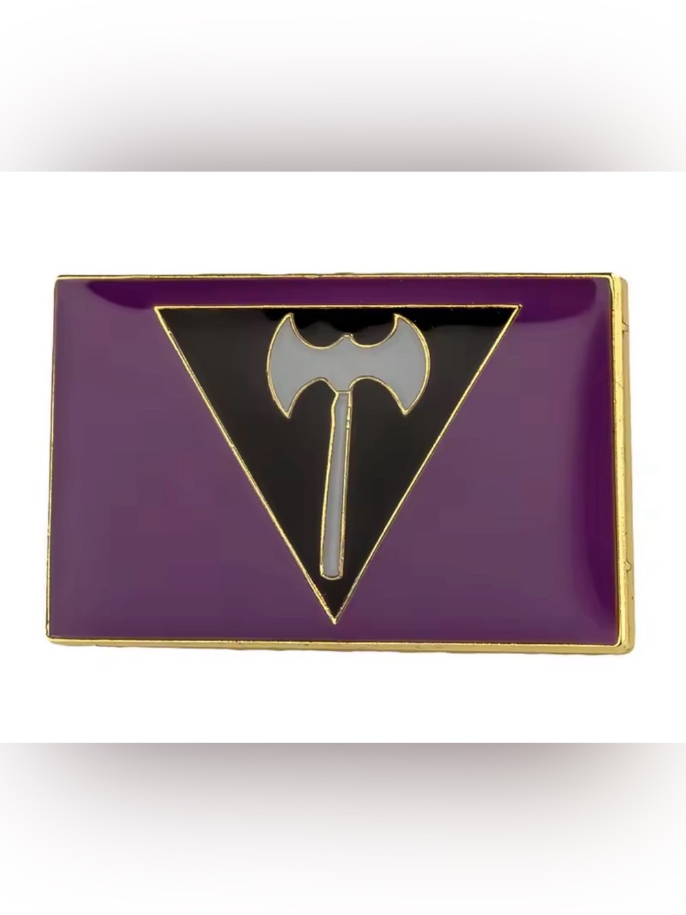1 LGBTQ+ WLW Lesbian Small Pride Rectangular lesbian Purple & Black labrys Pin - Picture 9 of 14
